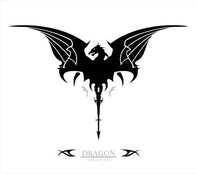 Dragon. black dragon Stock Illustration