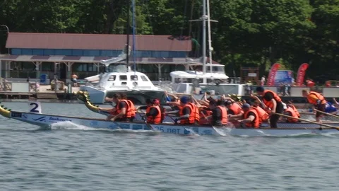 Dragon Boat Competition 7 Stock Footage 112801634