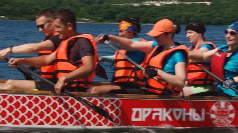 Dragon Boat Competition Stock Footage 112801660
