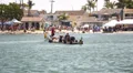 Dragon Boat Crew Bailing Water HD Footage