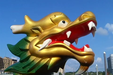 Dragon Boat Head Video stock 8515952