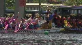 Dragon Boat Just Before The Start Of The Race HD Footage