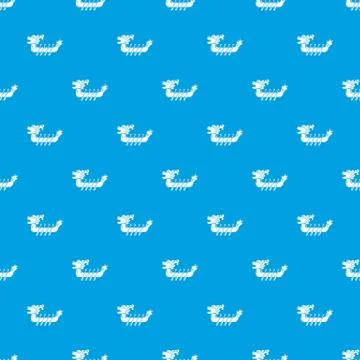 Dragon boat pattern vector seamless blue Stock Illustration
