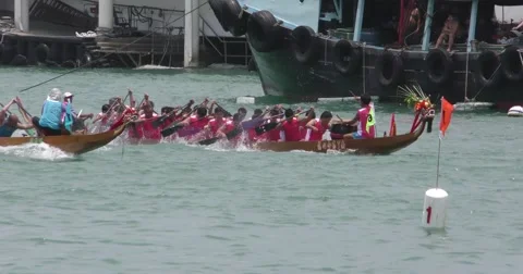 Dragon Boat Race Stock Footage 50188246