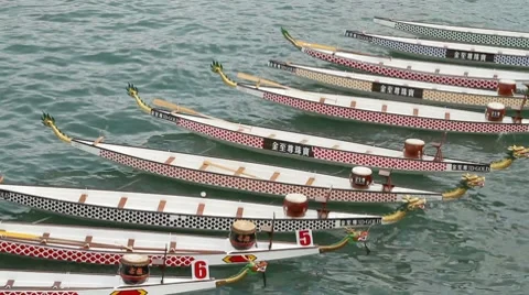 Dragon boats Stock Footage 7140609