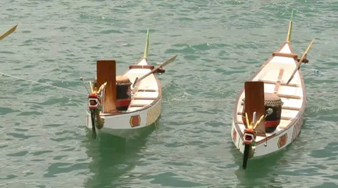 Dragon boats ( panning ) Stock Footage 7732459