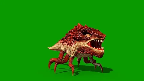 Dragon Bug Green Screen Halloween Monster Attack Front Loop 3D Rendering Anim Stock Footage 118212685