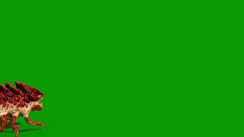 Dragon Bug Green Screen Halloween Monster Walks Back 3D Rendering Animation Stock Footage 118212715