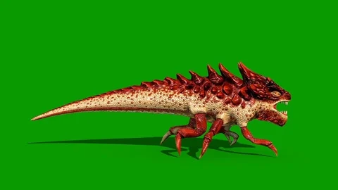Dragon Bug Green Screen Halloween Monster Walkcycle Side Loop 3D Rendering An Stock Footage 118212718