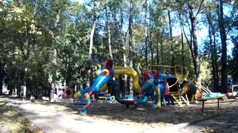 Dragon carousel park Ukraine Khmelnytskyi Video stock 68674662