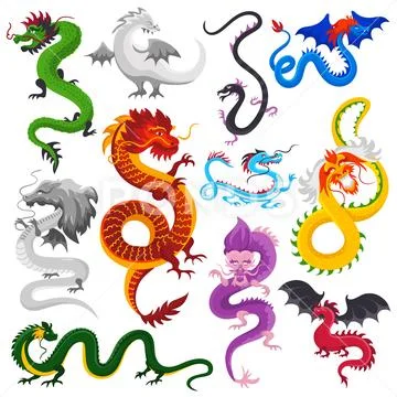 Dragon cartoon vector cute dragonfly character monster animal dinosaur flying in Stock Illustration