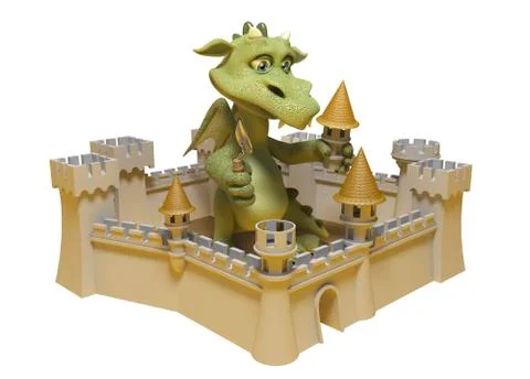 Dragon castle building Stock Illustration