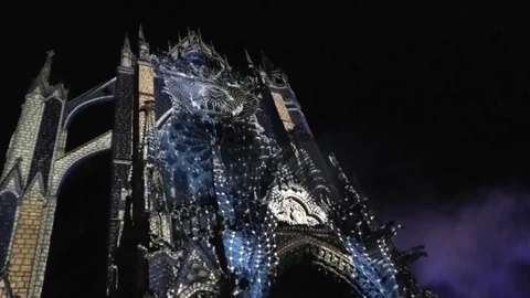 Dragon on the cathedral of Metz Stock Footage 87349875