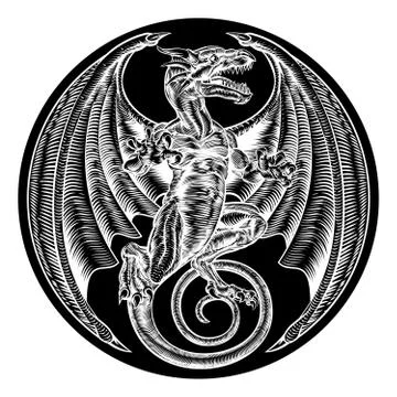 Dragon Circle Design Stock Illustration