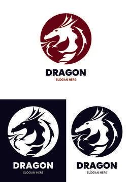Dragon circle logo Stock Illustration