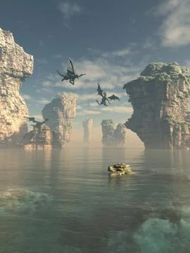 Dragon Cliffs Stock Illustration