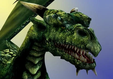 Dragon Close-up Stock Illustration