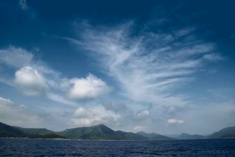 Dragon cloud on blue sky Foto stock