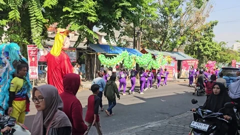 Dragon dance with child actors Stock Footage 251879522
