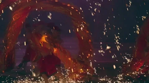 Dragon Dance Fireworks Iron Flower Tradition 4K U Vidéo 337828998