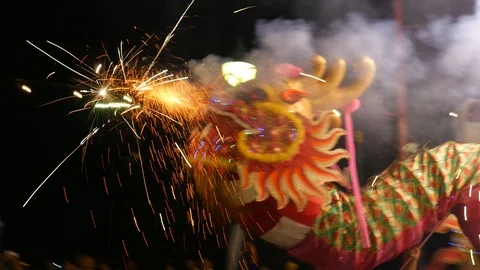 Dragon dance/lion dance Stock Footage 103845364