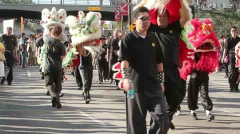 Dragon Dancers Video stock 10722504