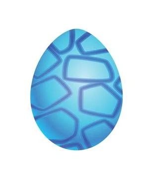Dragon dinosaur egg with decorative pattern. Dino cartoon egg-shell. Whole 스톡 일러스트