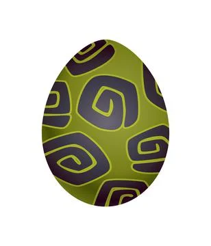 Dragon dinosaur egg with decorative pattern. Dino cartoon egg-shell. Whole 스톡 일러스트