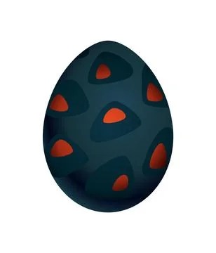 Dragon dinosaur egg with decorative pattern. Dino cartoon egg-shell. Whole 스톡 일러스트