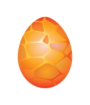 Dragon dinosaur egg with decorative pattern. Dino cartoon egg-shell. Whole Illustrazione stock