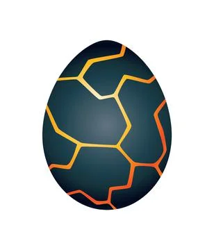 Dragon dinosaur egg with decorative pattern. Dino cartoon egg-shell. Whole Stock Illustration
