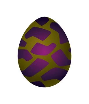 Dragon dinosaur egg with decorative pattern. Dino cartoon egg-shell. Whole 스톡 일러스트