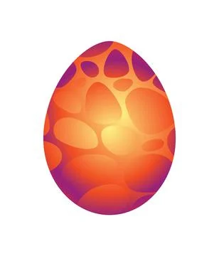 Dragon dinosaur egg with decorative pattern. Dino cartoon egg-shell. Whole Stock Illustration