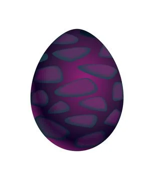 Dragon dinosaur egg with decorative pattern. Dino cartoon egg-shell. Whole Illustrazione stock