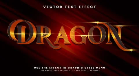 Dragon editable text effect Template Stock Illustration