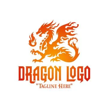 Dragon Emblem of Courage Logo Illustrazione stock