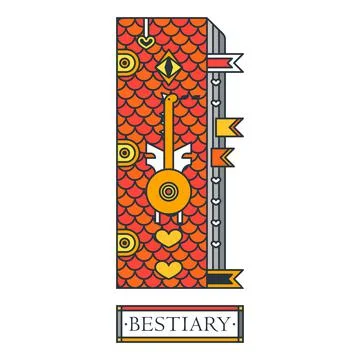 Dragon fantasy manuscript Stock Illustration