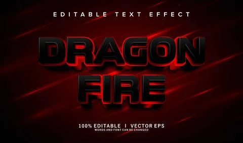 Dragon fire vector text effect with modern style design Stock Illustration