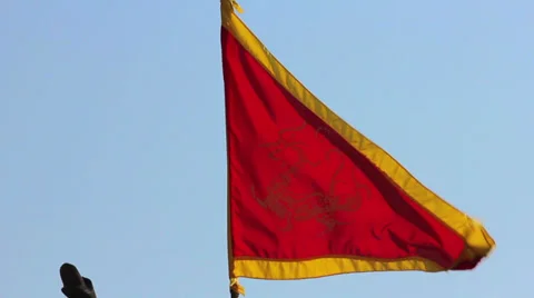 Dragon flags on Xi'an city wall,china Stock Footage 36005467
