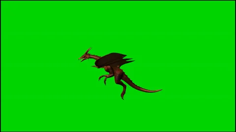 Dragon in flight - isolated green screen footage - Clip 1 Stock Footage 33643004