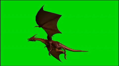 Dragon in flight - isolated green screen footage - Clip 3 Stock Footage 33643089