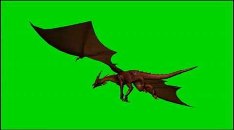 Dragon in flight - isolated green screen footage - Clip 4 Video stock 33643102