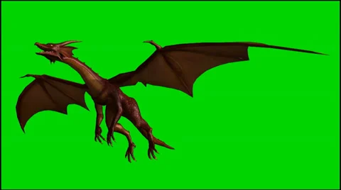 Dragon in flight - isolated green screen footage - Clip 12 스톡 동영상 33643184