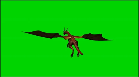 Dragon in flight - isolated green screen footage - Clip 12 Video stock 33643262