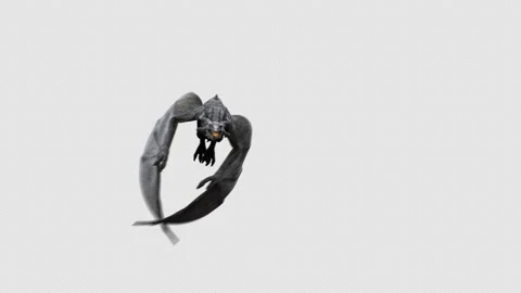The Dragon flying and breathing flame isolated on black with alpha channel. Stock Footage 144075251