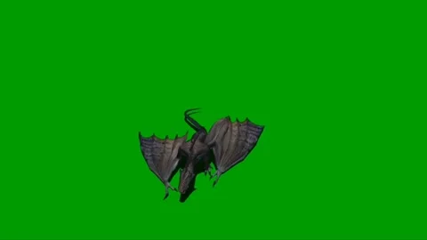 Dragon Flying on Green Screen 08 Stock Footage 237155960