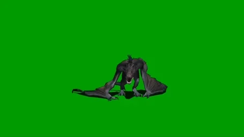 Dragon Flying on Green Screen 15 Stock Footage 222549385