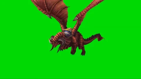 Dragon Flying on Green Screen 32 Stock Footage 222549800
