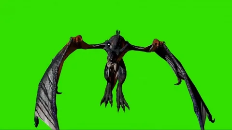 Dragon Flying on Green Screen 34 Stock Footage 222549817