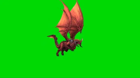 Dragon Flying on Green Screen 40 Stock Footage 222549967